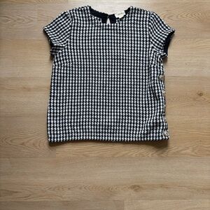 Anthropologie Black and White Houndstooth Top